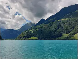 Jezioro, Szwajcaria, Góry, Zalesione, Lake Lungern