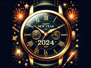 Tarcza zegara z datą 2024