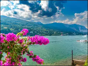 Krajobraz jeziora Lago Maggiore we Włoszech