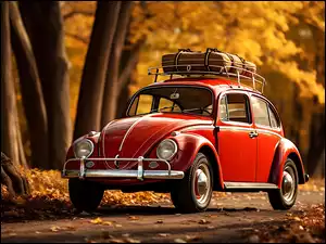 Bagaż, Czerwony, Volkswagen Garbus