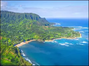 Morze, Góry, Na Pali Coast, Stany Zjednoczone, Wybrzeże, Hawaje