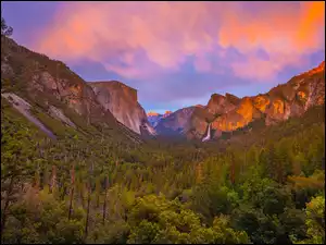 Kalifornia, Park Narodowy Yosemite, Roślinność, Stany Zjednoczone, Drzewa, Skały, Góry