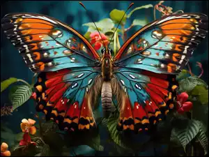 Motyl, Kolorowy, Motyl, Zbliżenie Owad