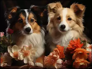 Kwiaty, Dwa, Psy