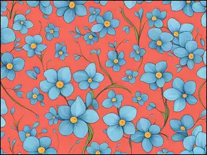 Tekstura, Niebieskie, Kwiaty, Grafika