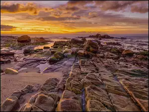 Muizenberg, Republika Południowej Afryki, Skały, Plaża, Kapsztad