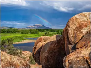 Wzgórza, Stany Zjednoczone, Tęcza, Skały, Arizona