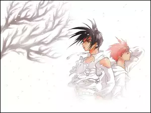D N Angel, postacie, śnieg, drzewo