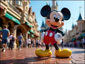 Ulica, Disneyland, Miki, Myszka, Grafika