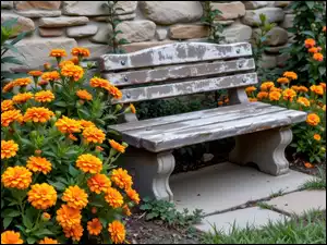 Murek, Kwiaty, Ławka