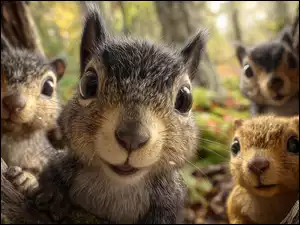 Grafika AI, Wiewiórki, Selfie