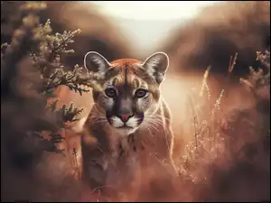 AI, Puma, Młoda, Roślinność