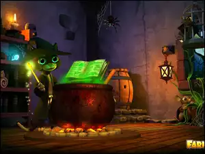 Halloween, Kociołek, Farmerama, Gra, Kot