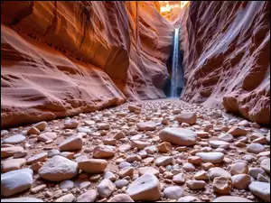 Kamienie, Kanion, Skały, Wodospad