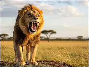 Grafika AI, Lew, Kły, Sawanna