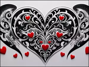 Miłość, Serca, Serce, Czarne, Czerwone
