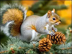 Szyszki, Wiewiórka, Gałązki