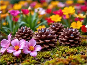 Szyszki, Różowe, Kwiaty