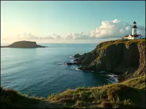 Klif, Morze, Wybrzeże, Latarnia morska