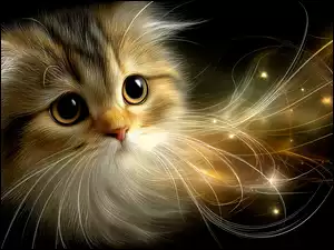 Długie, Grafika AI, Głowa, Kot, Wąsy