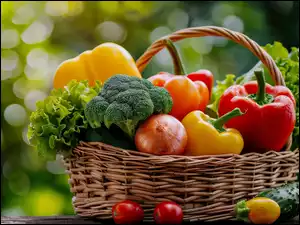 Warzywa, Koszyk, Papryka, Grafika AI, Brokuł, Sałata