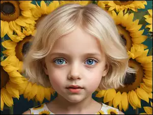 Słoneczniki, Dzieci, Dziewczynka