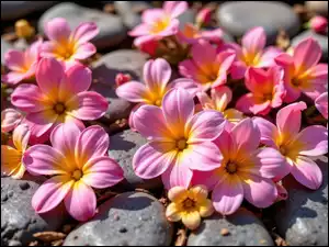Kamienie, Różowo-żółte, Kwiaty