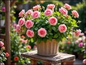 Donica, Kwiaty, Róże