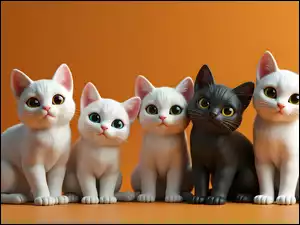 Pomarańczowe, Koty, Tło