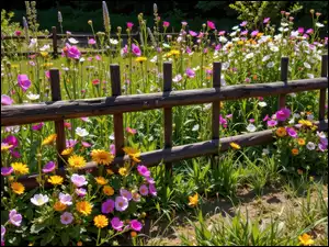 Kwiaty, Ogrodzenie, Łąka, Trawa