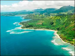 Góry, Morze, Zielone, Wzgórza