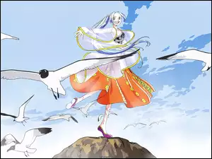 ptaki, One Piece, kobieta