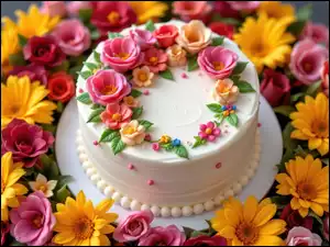 Kwiaty, Ciasto, Lukier