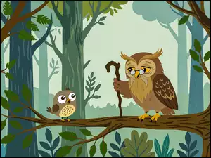 Drzewa, Sowa, Ptak, Gałąź