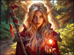 Grafika AI, Dziewczyna, Elfka, Wróżka