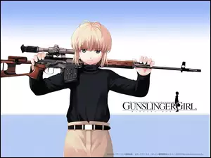 Gunslinger Girl, broń, snajper, osoba