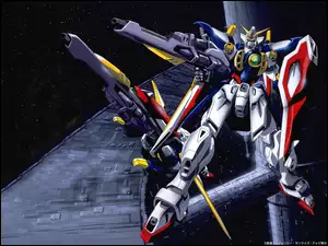 Gundam Wing, statek kosmiczny, robot, kosmos