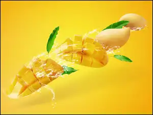 Żółte tło, Mango, Owoc