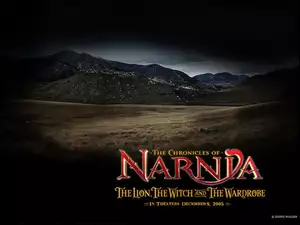 pustkowie, The Chronicles Of Narnia, niebo, góry, napis