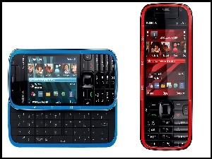 Nokia 5730 XpressMusic, Klawiatura, Niebieska, Czerwona