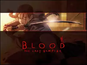 krew, Blood The Last Vampire, miecz, postać, napis