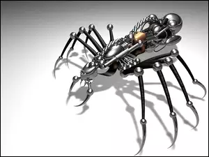3D, robot, Wektorowa, pająk