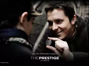 The Prestige, chłopiec, Christian Bale, moneta