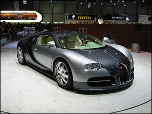 Bugatti Veyron, Targi, Srebrny, Czarny