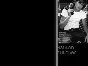 Ashton Kutcher, pasek, biały, t-shirt