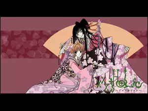 Xxxholic, wachlarz, dziewczyny, kimono
