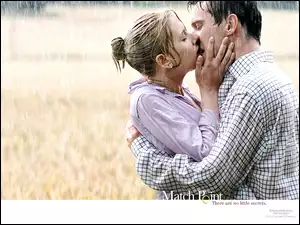 pole, Jonathan Rhys-Meyers, Match Point, pocałunek, deszcz, Scarlett Johansson