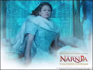 brzydka, The Chronicles Of Narnia, siedzi, Tilda Swinton, futro