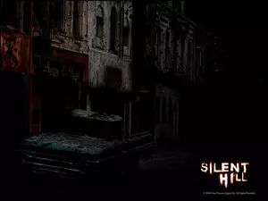 krew, Silent Hill, ciemno, budynki, pickup