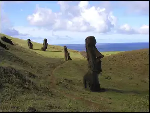 Rapa, Posągi, Wyspa, Maoi, Wielkanocna, Nui